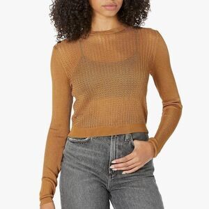 NWT Free People Lightweight Semi-sheer Open Knit Crewneck Pullover Sweater S